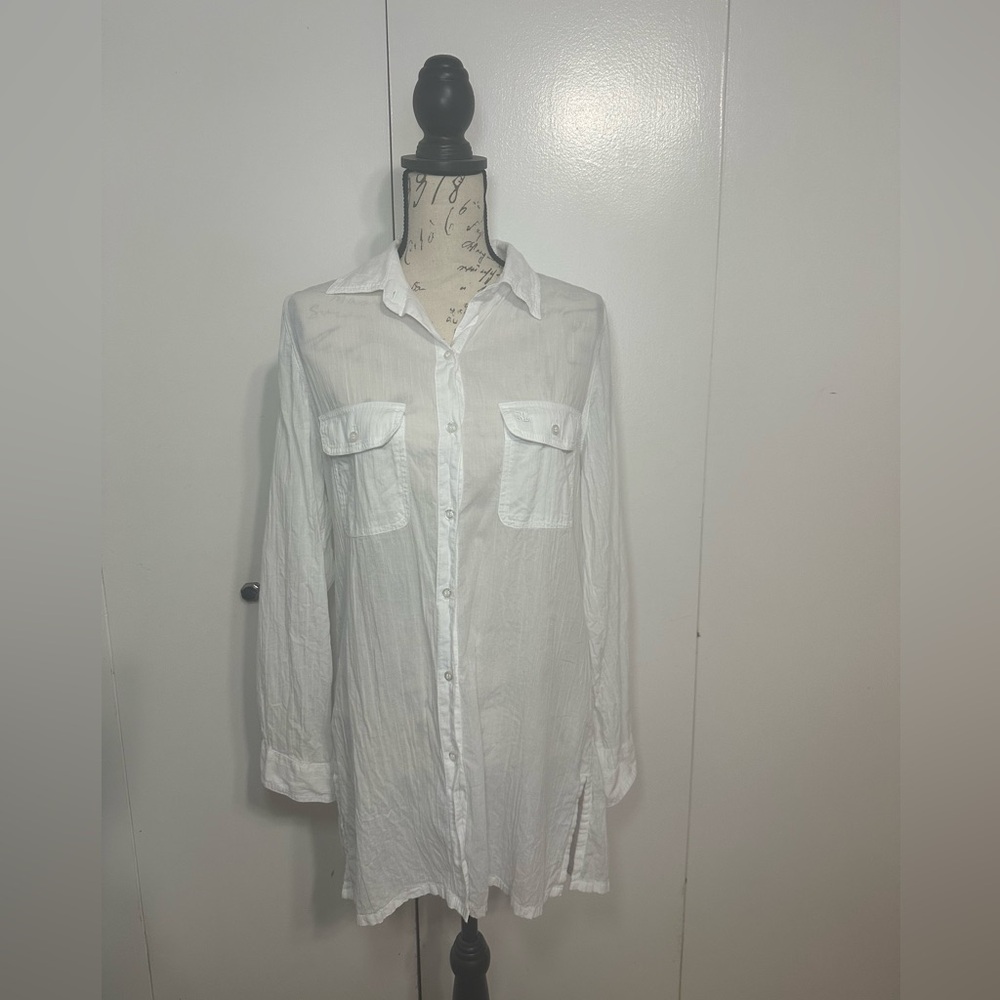Lauren Ralph Lauren
Crushed Cotton Camp Shirt Swim Cover-Up - Picture 3 of 11